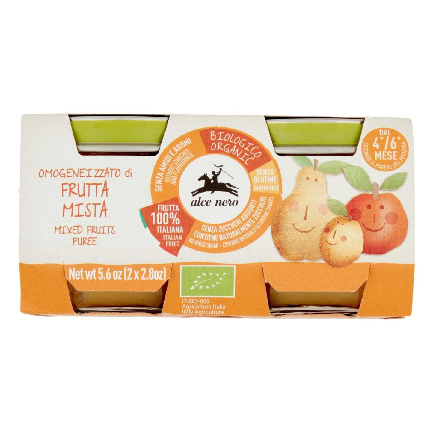 Alce Nero - Omogeneizzato Biologico Frutta: Confezione 2x80 gr