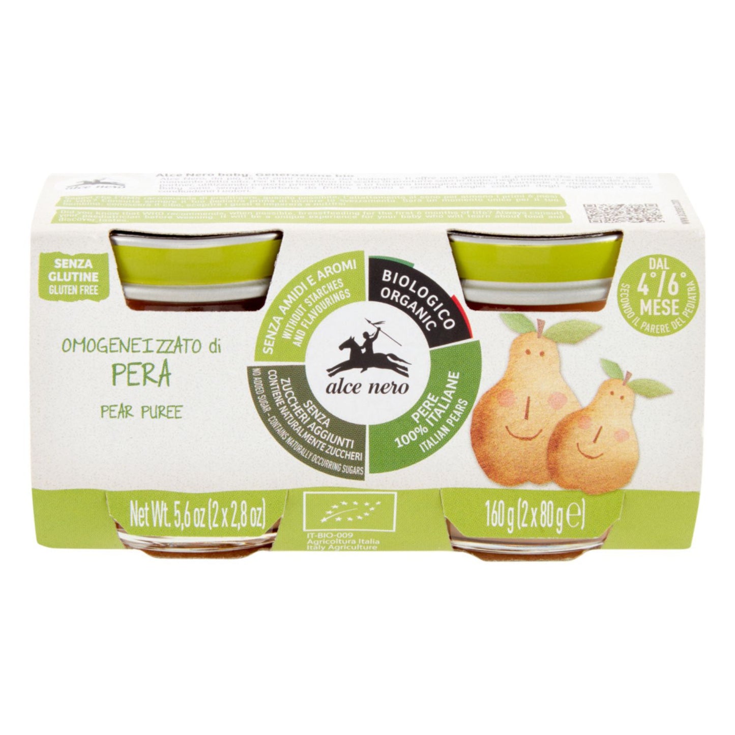 Alce Nero - Omogeneizzato Biologico Frutta: Confezione 2x80 gr