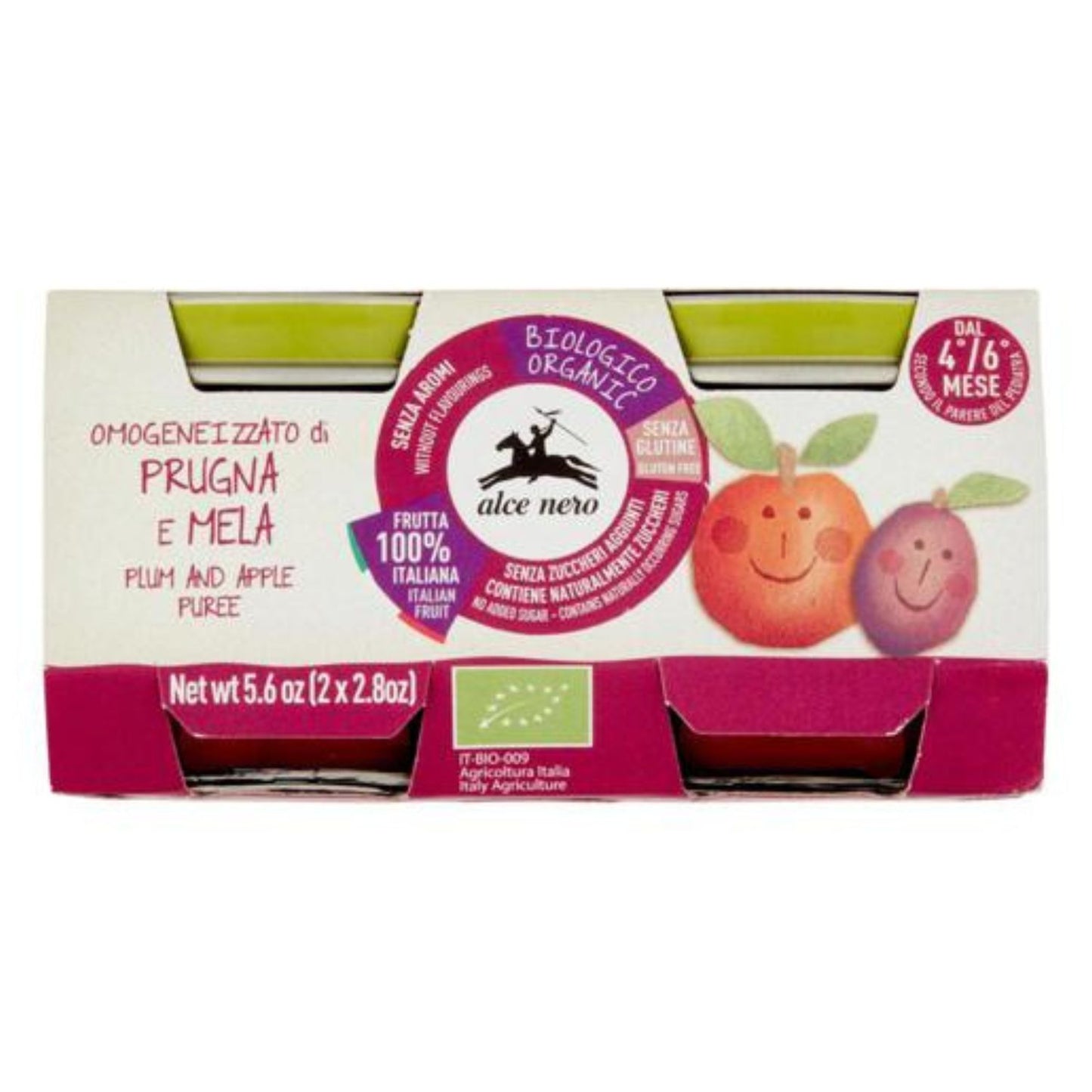 Alce Nero - Omogeneizzato Biologico Frutta: Confezione 2x80 gr