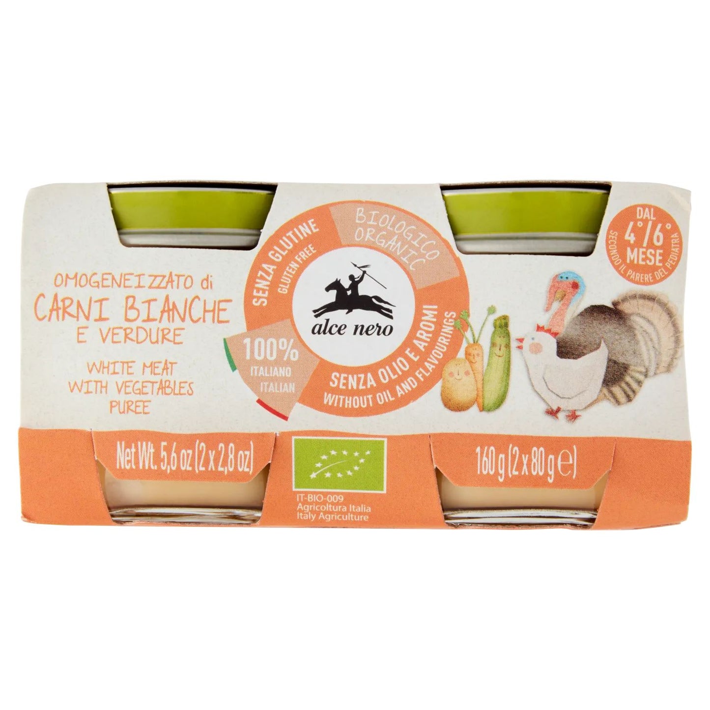 Alce Nero -  Omogeneizzato Carni Bianche Con Verdure: Confezione 2x80 gr