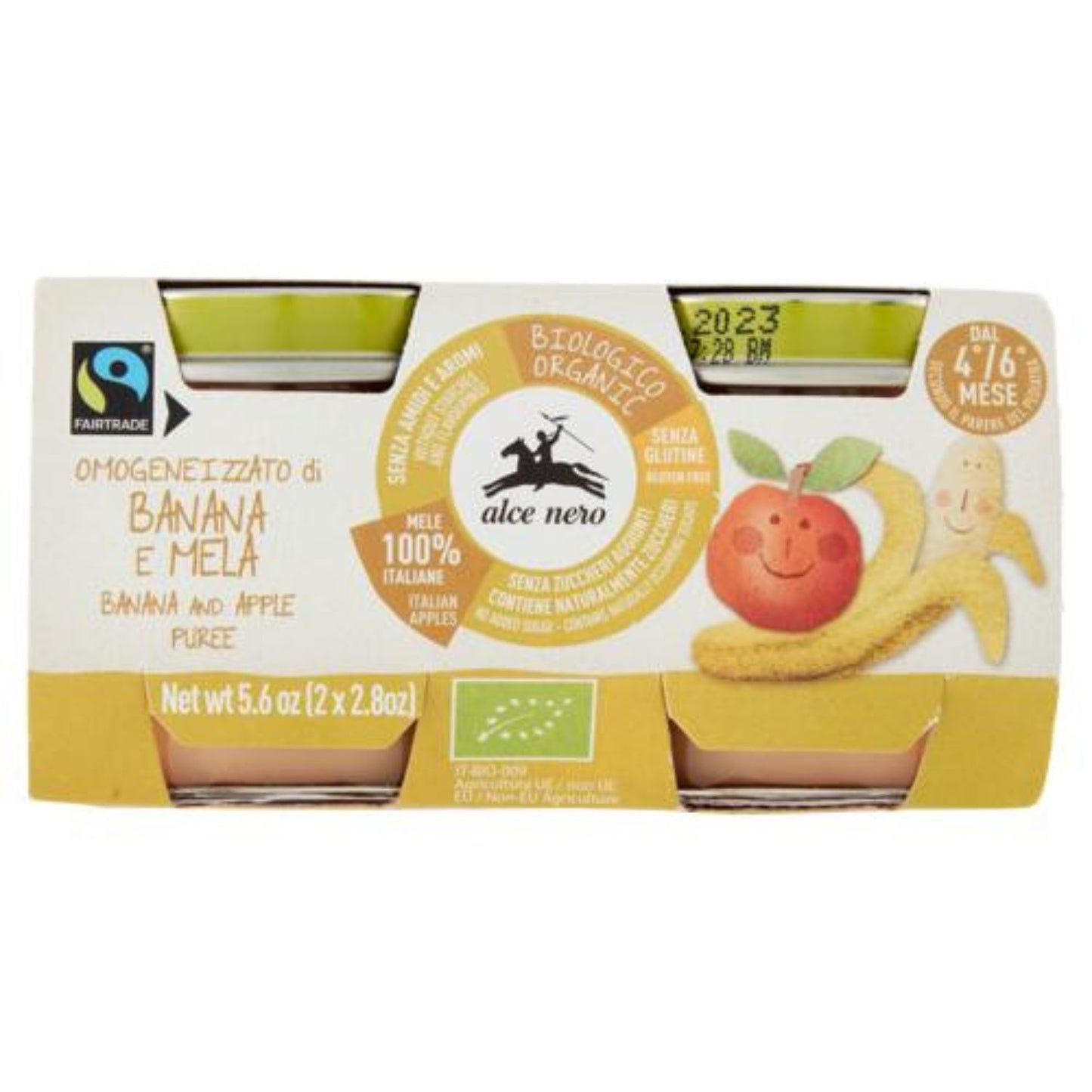 Alce Nero - Omogeneizzato Banana e Mela 2x80gr