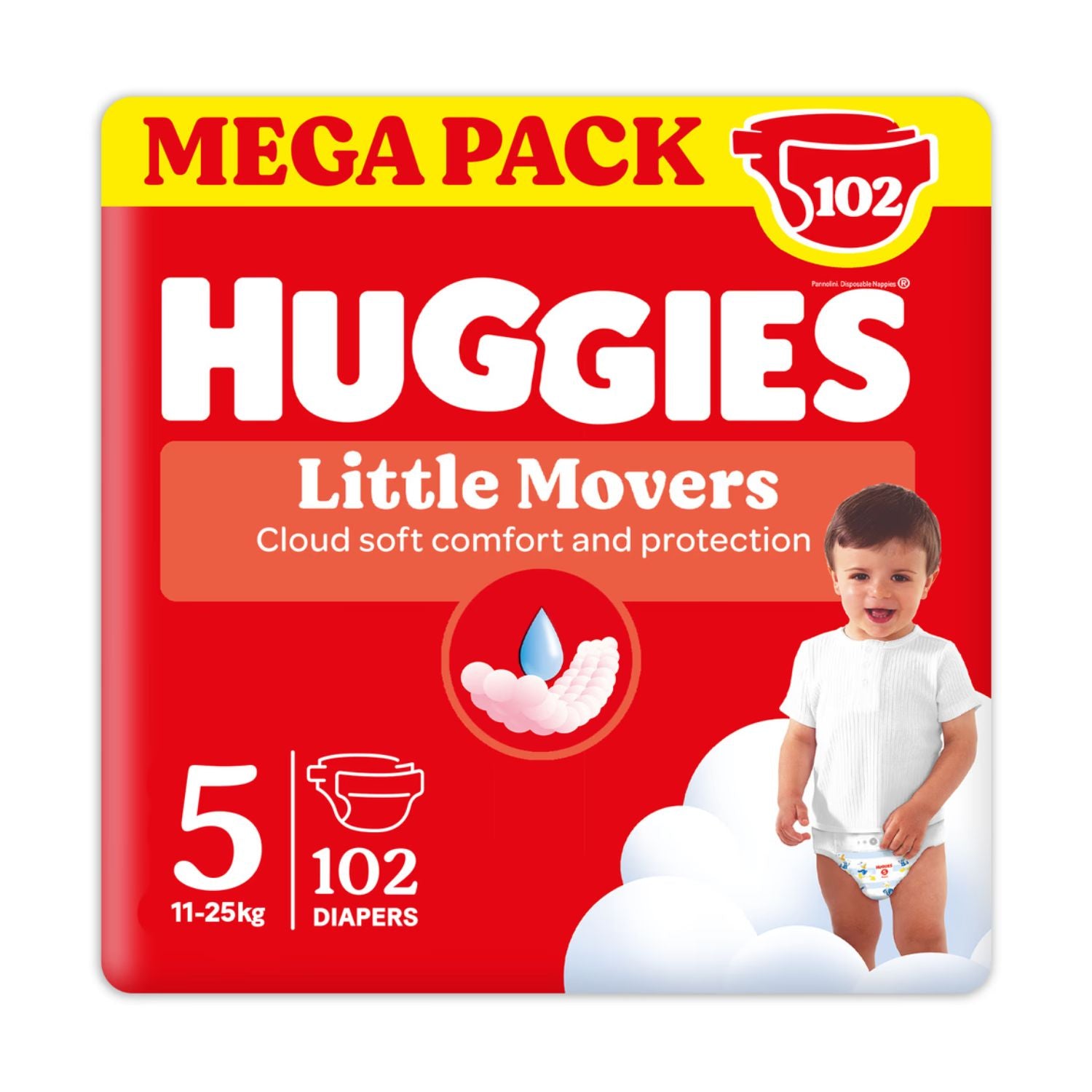 Huggies - Little Movers Megapack Taglia 5 102pz