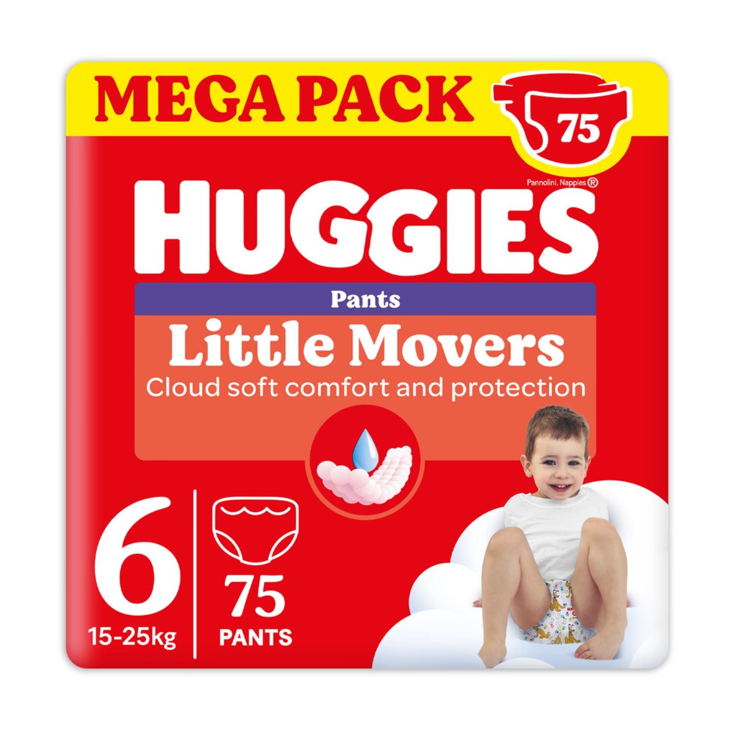 Huggies - Little Movers Mutandina Megapack Taglia 6 75pz
