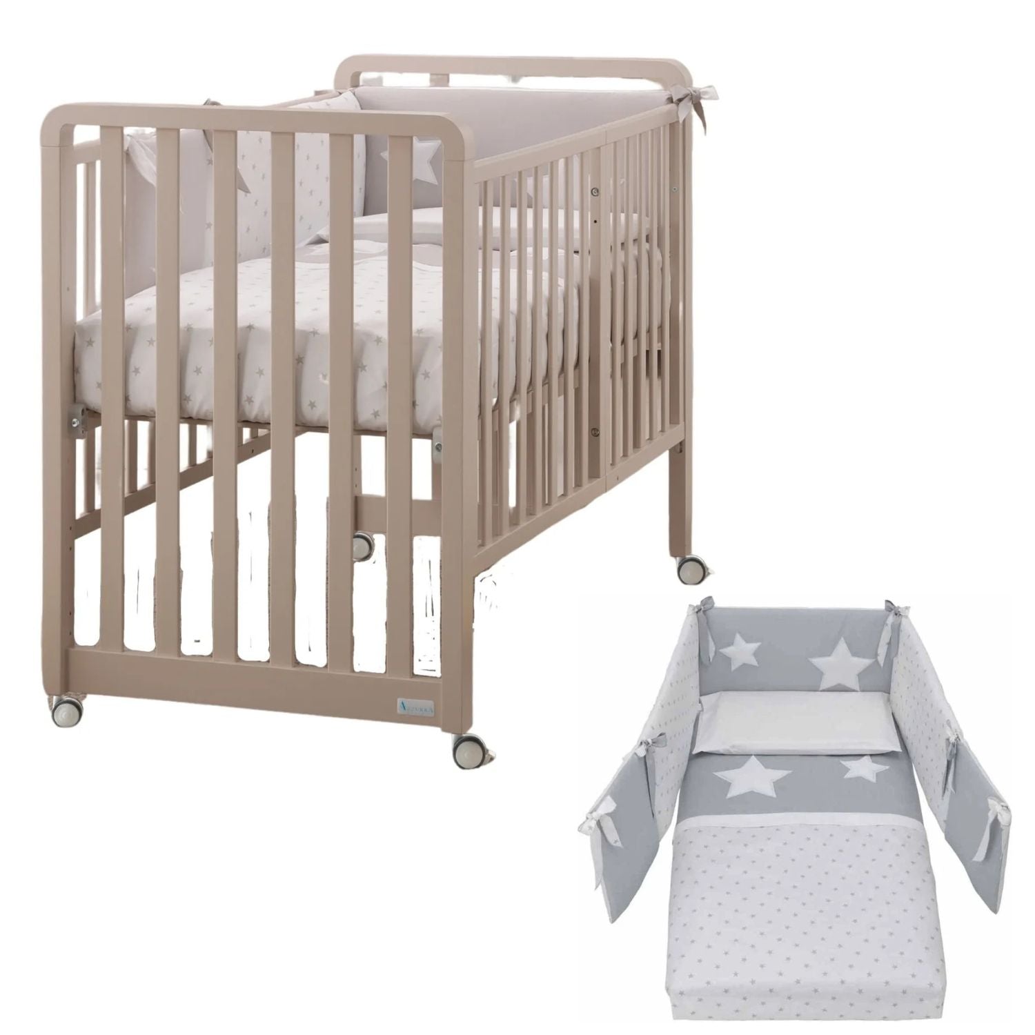 Azzurra Design - Lettino Glam  9 In 1 + Materasso + Completo Piumone Glam