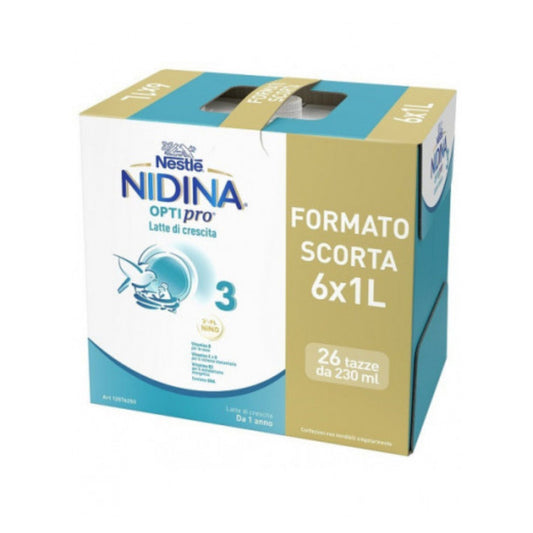 Nestle - Latte Nidina Crescita 3: Confezione 6x1000 ML