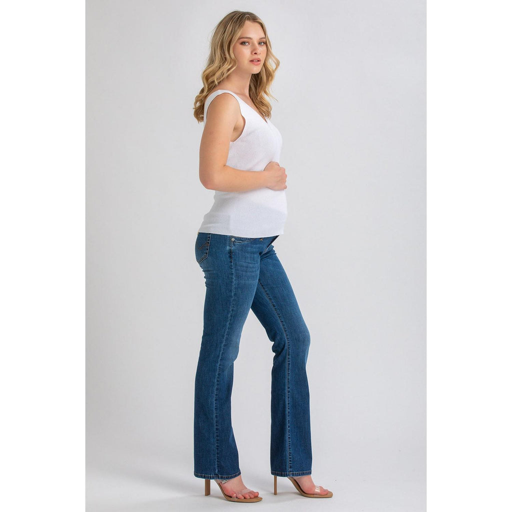 SLIM BOOTCUT WA07 - Jeans Premaman con Gamba Leggermente Svasata