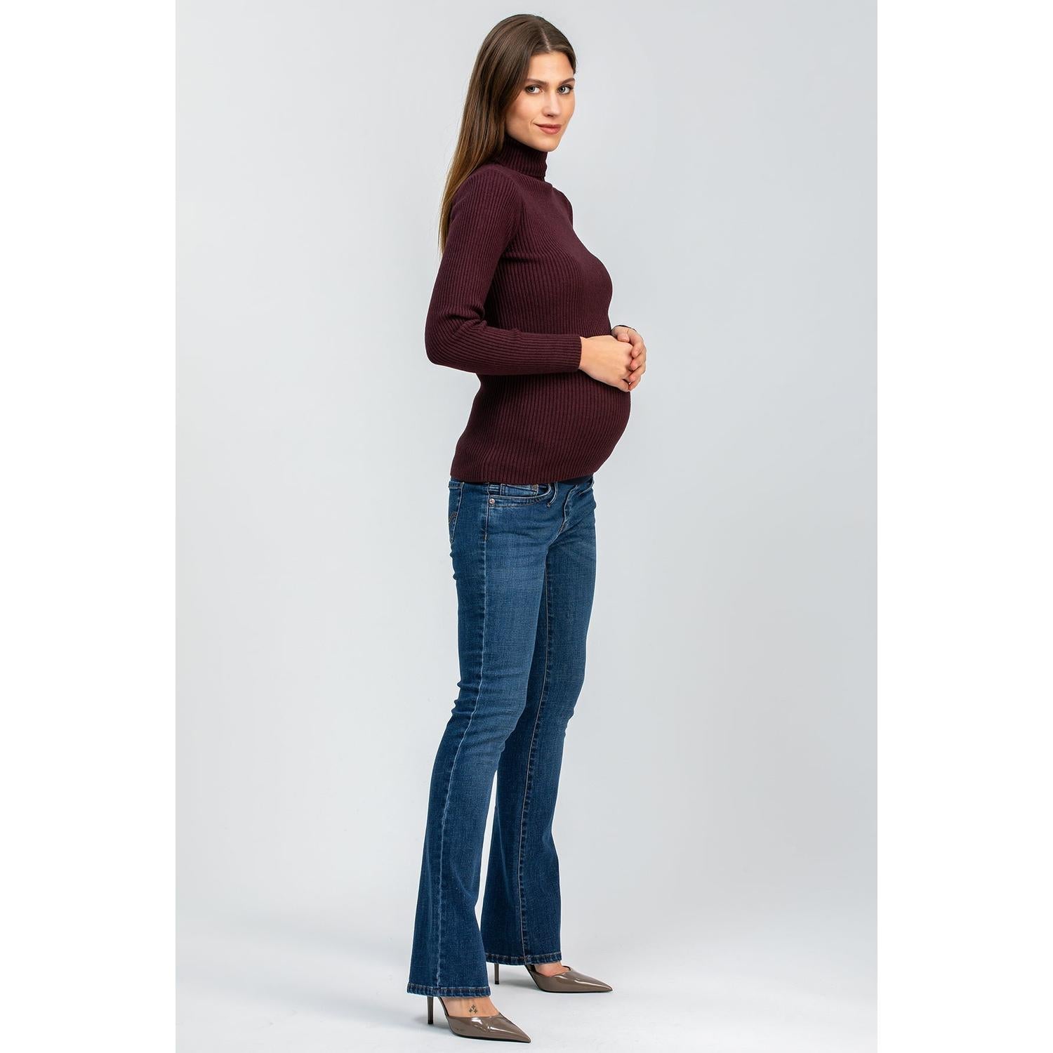 SLIM BOOTCUT WC42 - Jeans Premaman con Gamba Leggermente Svasata