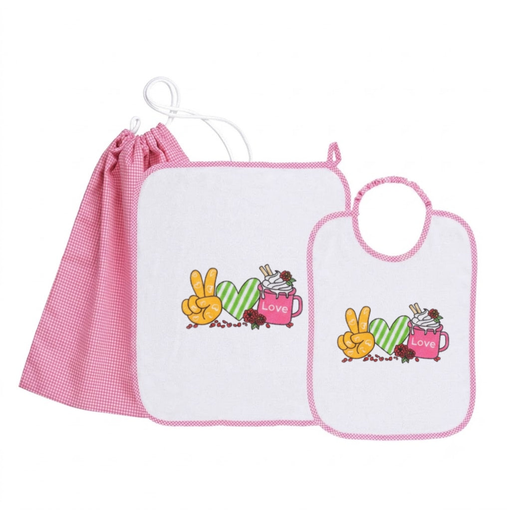 Siggi - Set Asilo Bimba 3pz Asciugamano Sacchetta Bavaglino