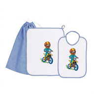 Siggi - Set Asilo Bimbo 3pz Asciugamano Sacchetta Bavaglino