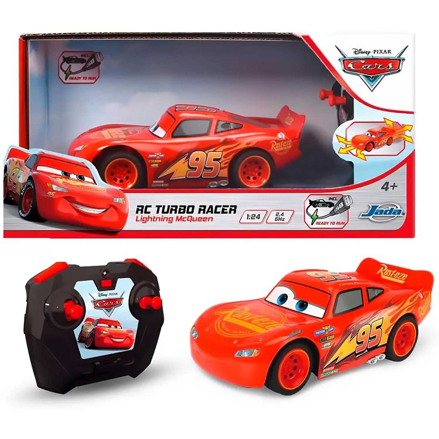 Simba - Jada Rc Cars Saetta Mc Queen Turbo 1:24 Ricarica Usb