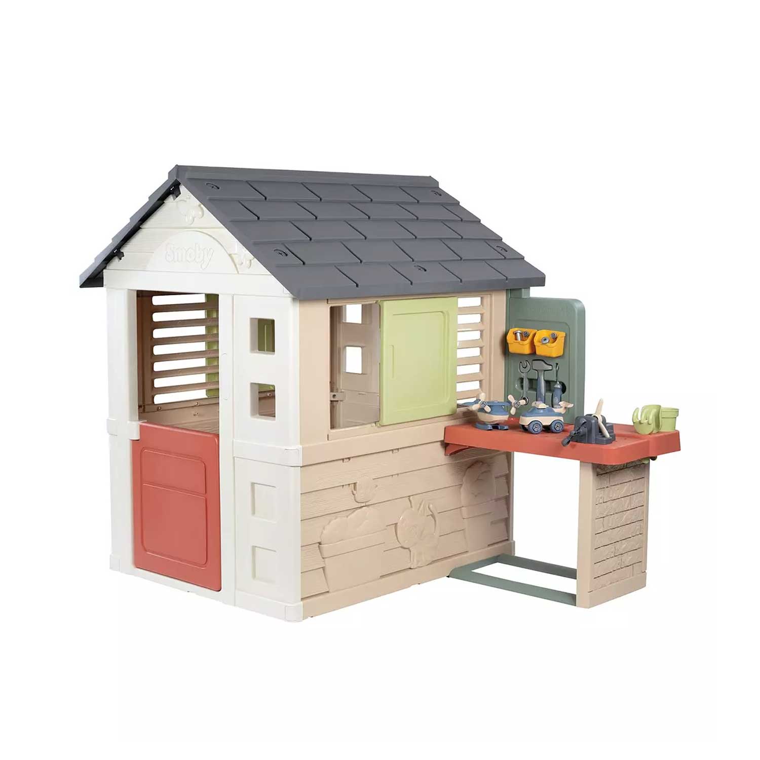 Smoby - Casetta Natura Con Tavolo Da Lavoro