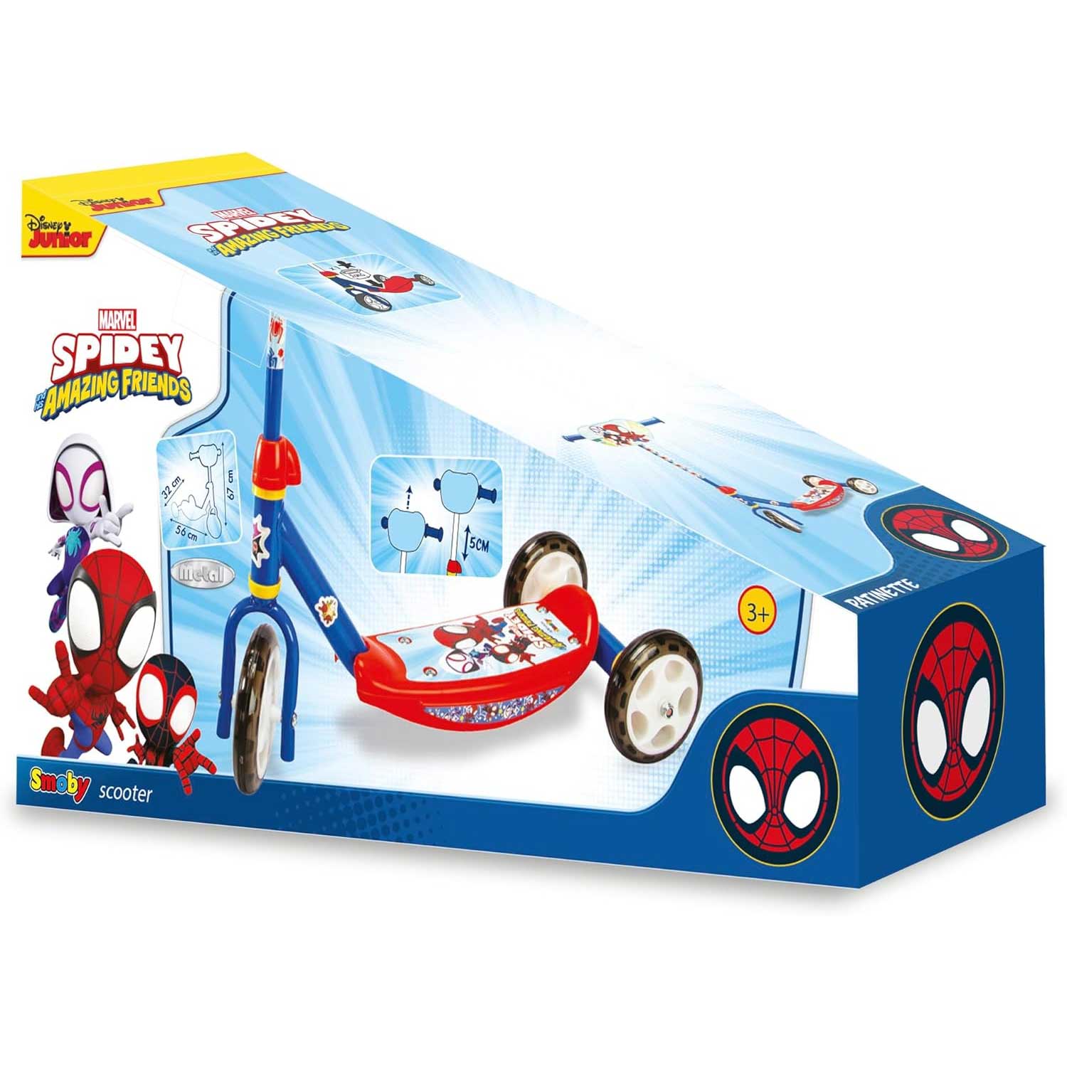 Smoby - Monopattino Tre Ruote Twist Spidey