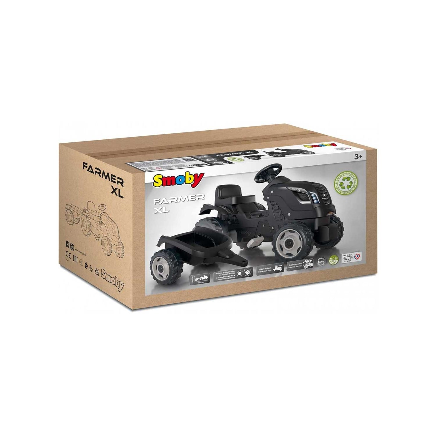 Smoby - Life Trattore Farmer XL Nero