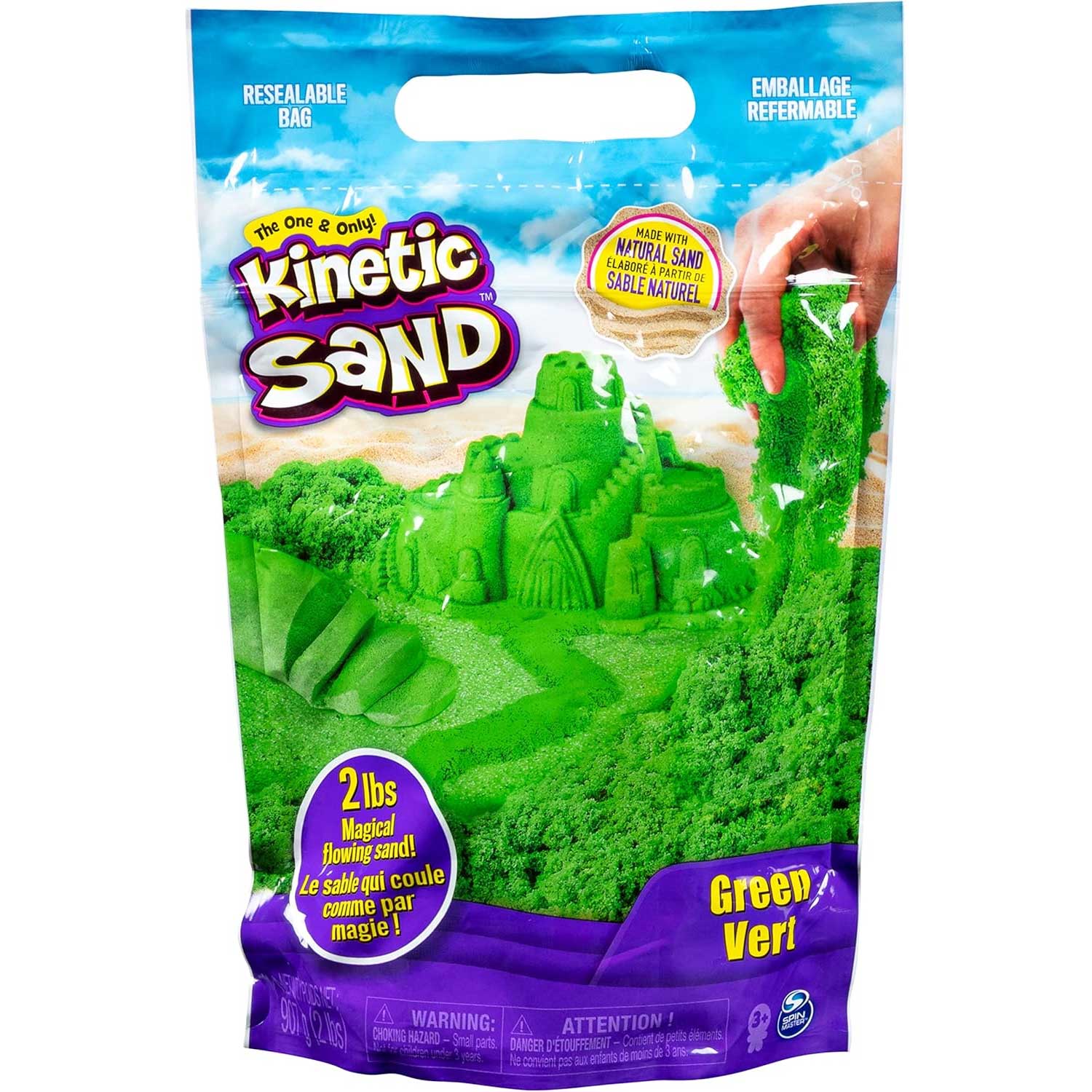 Spin Master - Kinetic Sand: Sacchetto con 900Gr di Sabbia Cinetica Colorata
