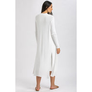 TULIP - Cardigan Premaman Bianco con Spacchi Laterali