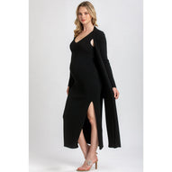 TULIP - Cardigan Premaman Nero con Spacchi Laterali
