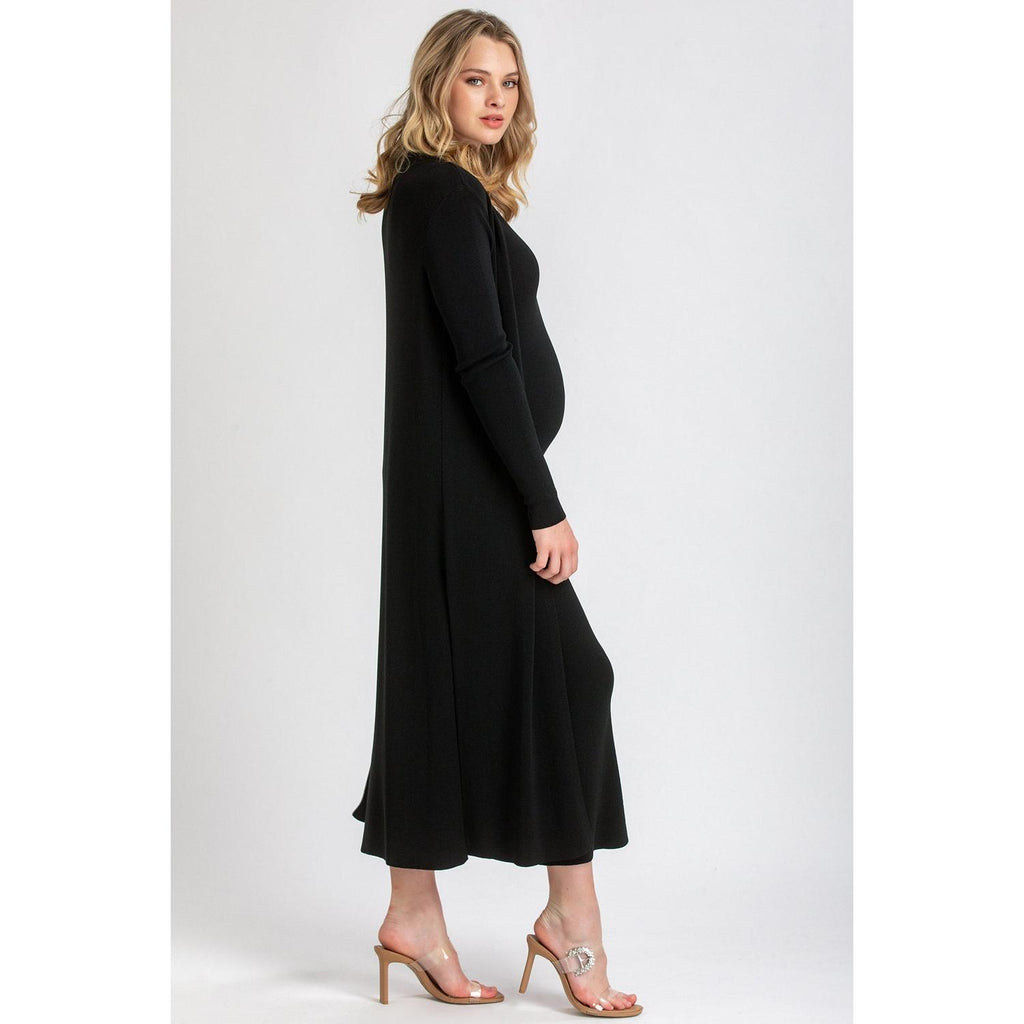 TULIP - Cardigan Premaman Nero con Spacchi Laterali