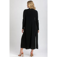 TULIP - Cardigan Premaman Nero con Spacchi Laterali