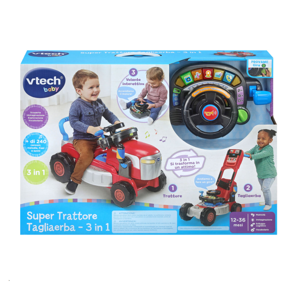 Vtech - Super Trattore Tagliaerba 3 in 1