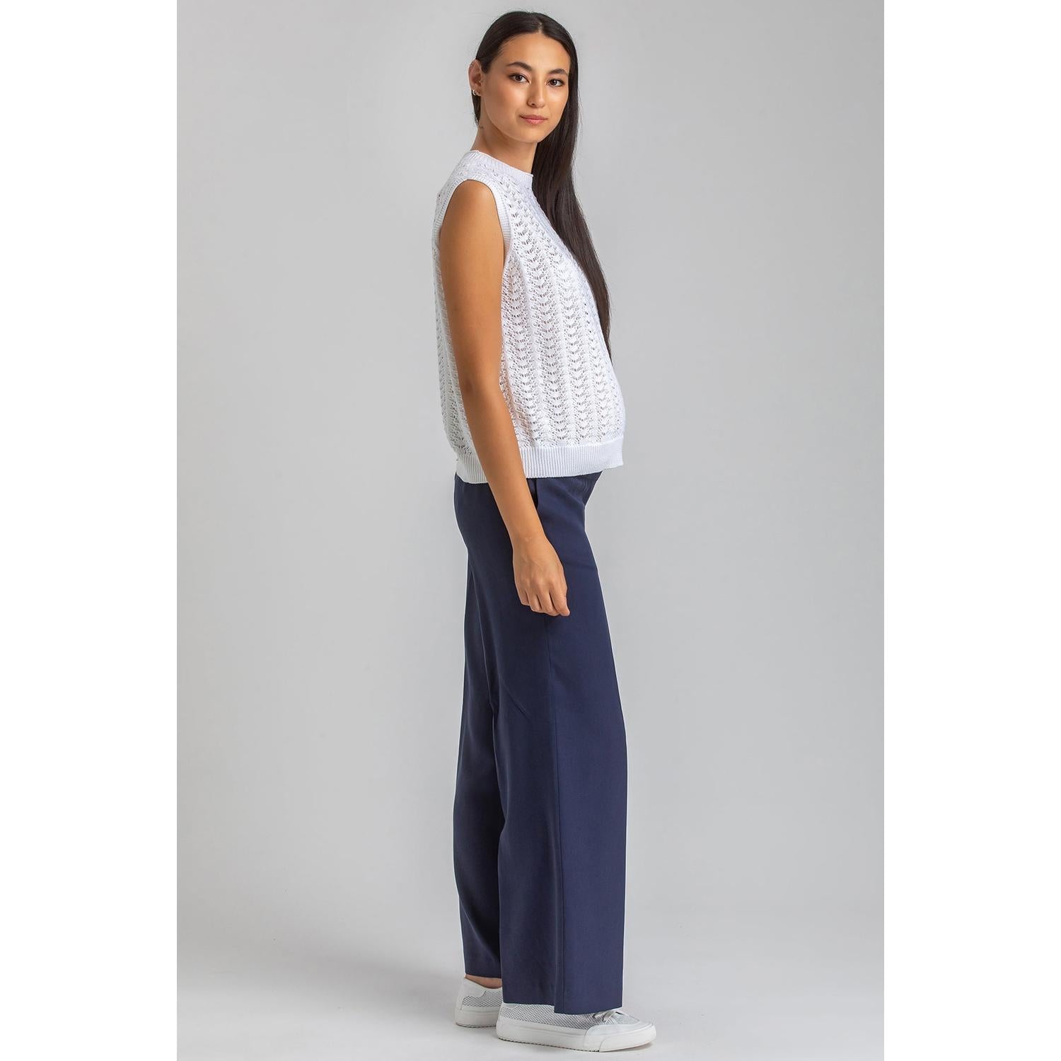 WARREN - Pantaloni Premaman a Gamba Larga Blu