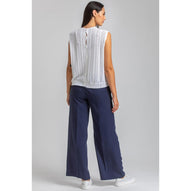 WARREN - Pantaloni Premaman a Gamba Larga Blu