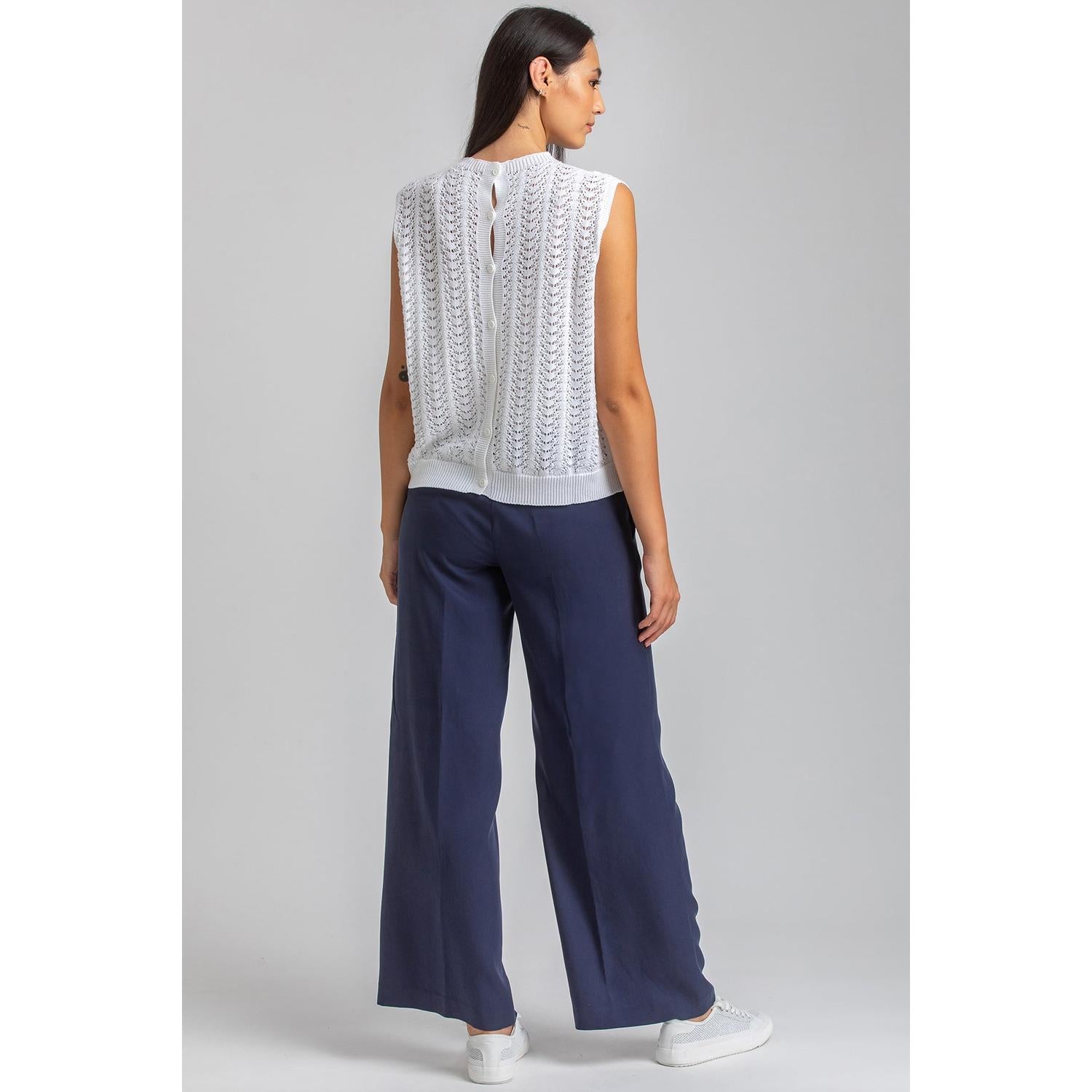 WARREN - Pantaloni Premaman a Gamba Larga Blu