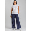 WARREN - Pantaloni Premaman a Gamba Larga Blu