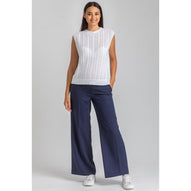 WARREN - Pantaloni Premaman a Gamba Larga Blu
