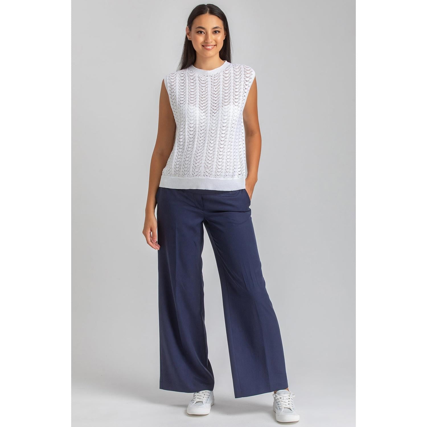 WARREN - Pantaloni Premaman a Gamba Larga Blu
