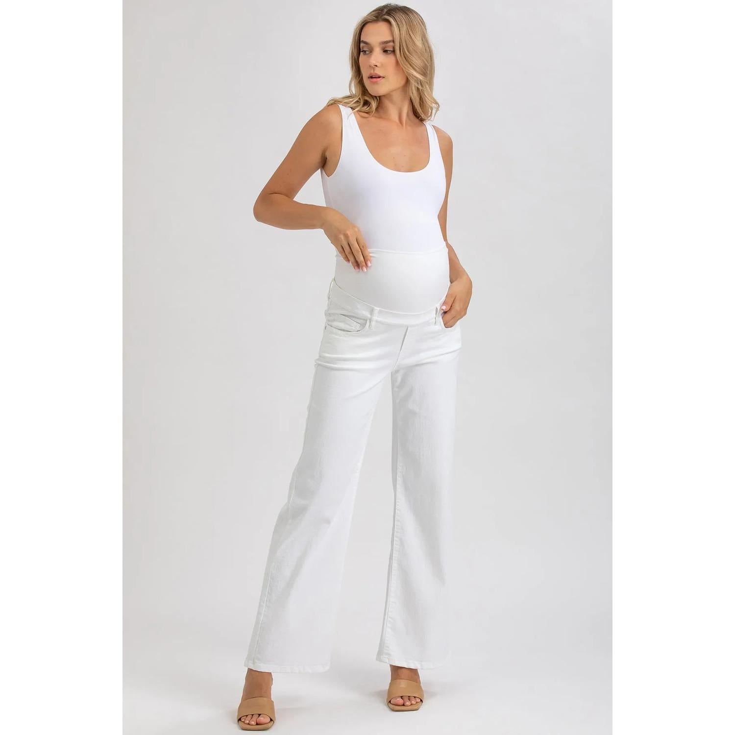 WIDE LEG - Jeans Premaman Bianchi a Gamba Larga