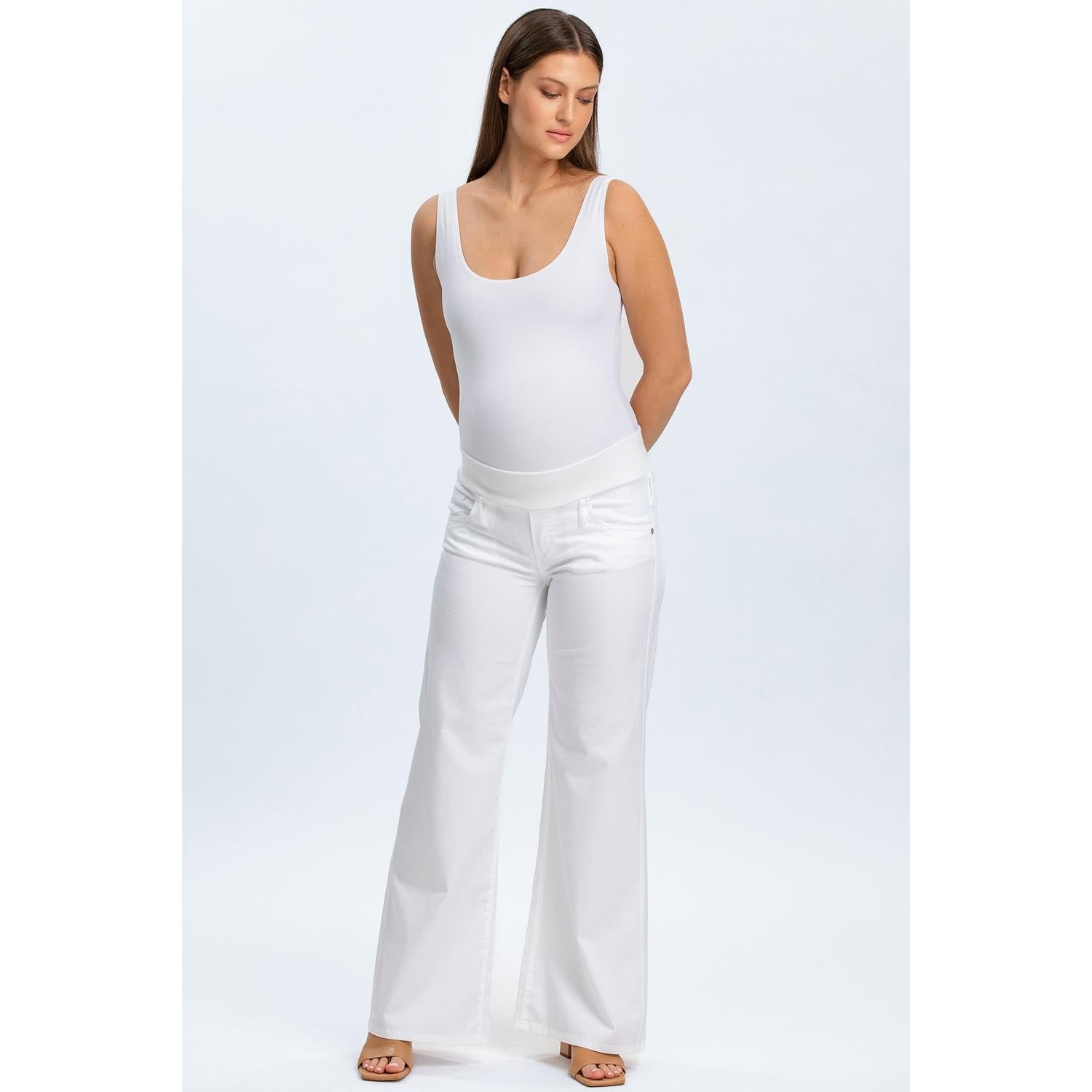 WIDE LEG - Jeans Premaman Bianchi a Gamba Larga