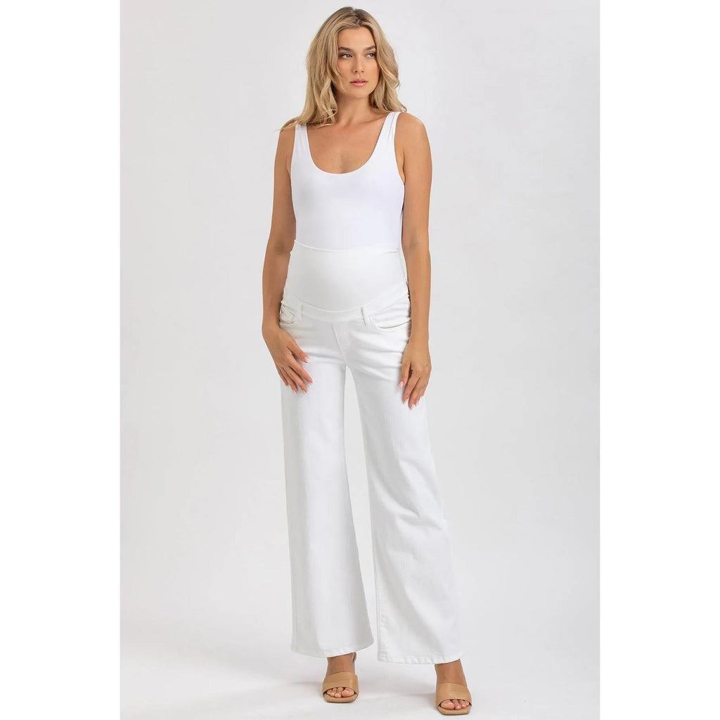 WIDE LEG - Jeans Premaman Bianchi a Gamba Larga