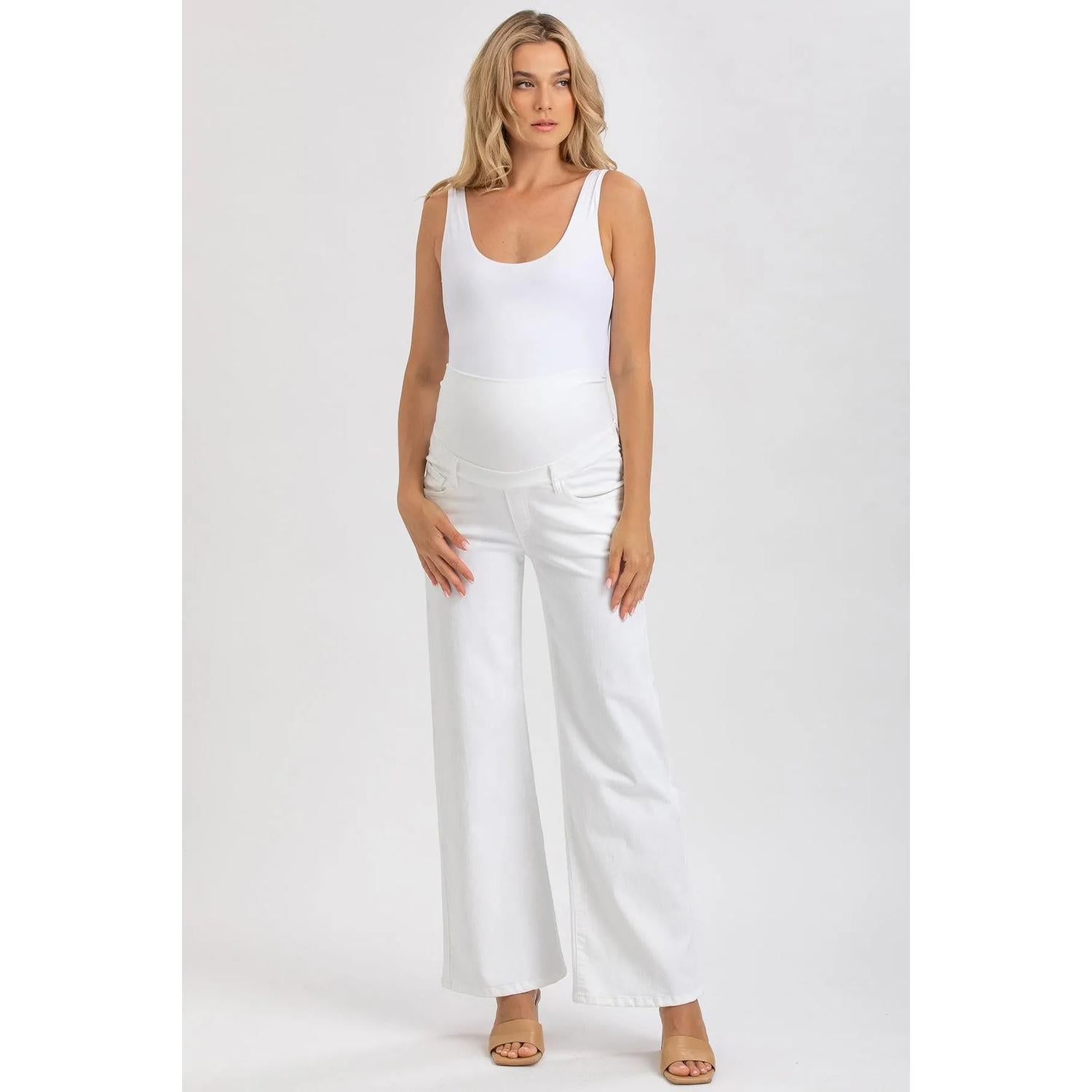 WIDE LEG - Jeans Premaman Bianchi a Gamba Larga