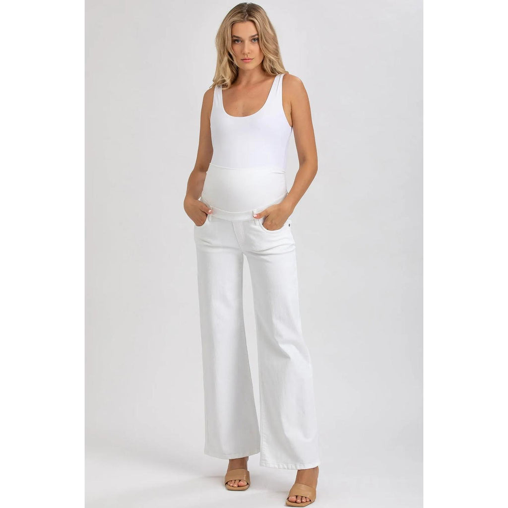 WIDE LEG - Jeans Premaman Bianchi a Gamba Larga
