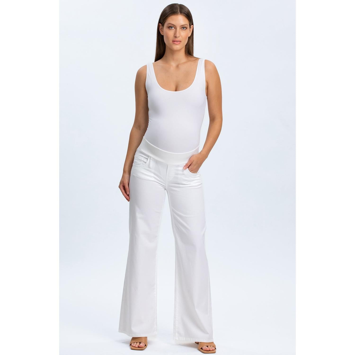 WIDE LEG - Jeans Premaman Bianchi a Gamba Larga