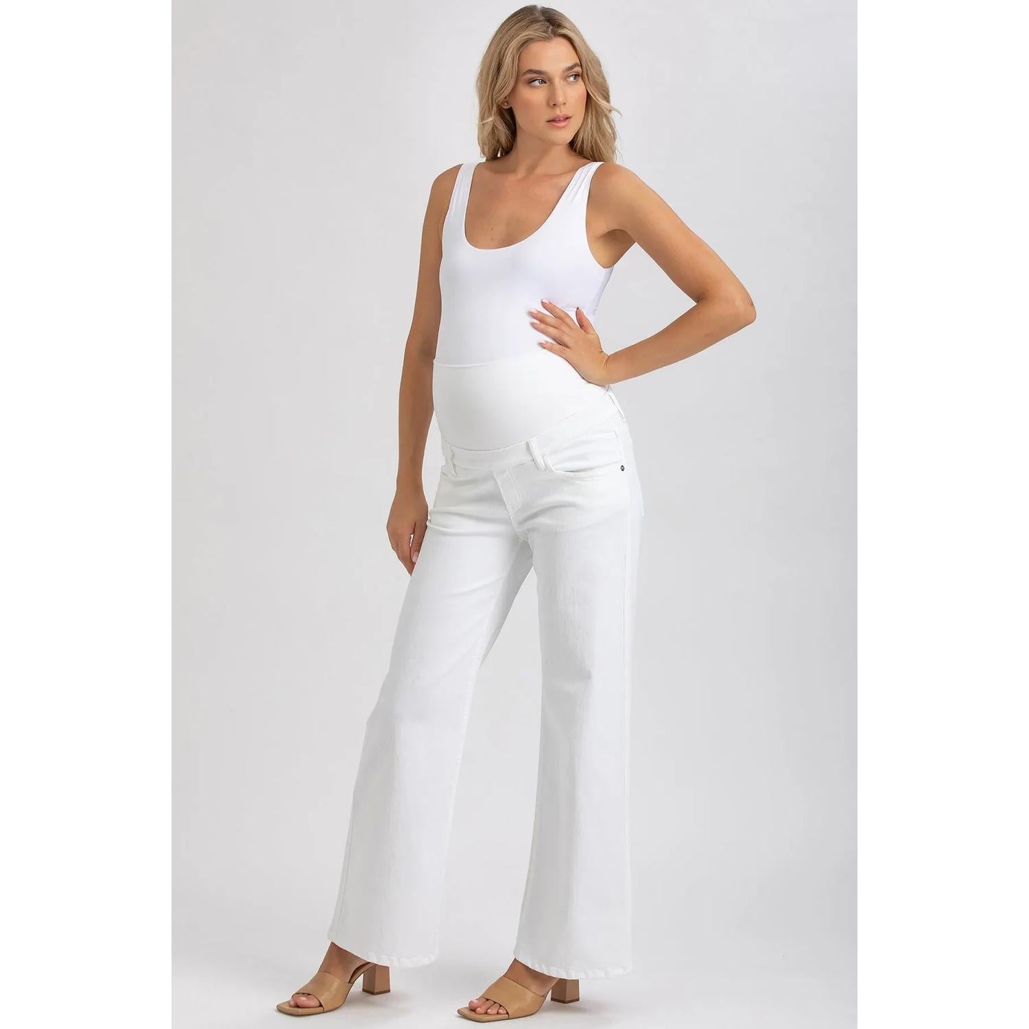WIDE LEG - Jeans Premaman Bianchi a Gamba Larga