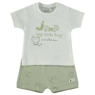 Wonderlife - Completo 2 Pezzi Maglietta + Pantaloni Corti Kaki