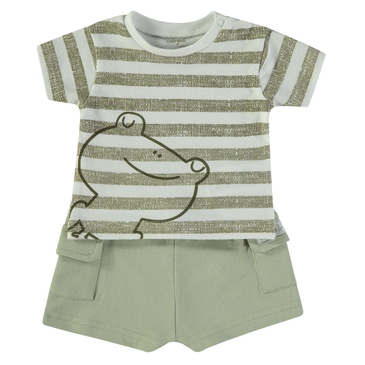 Wonderlife - Completo 2 Pezzi Maglietta + Pantaloni Corti Kaki
