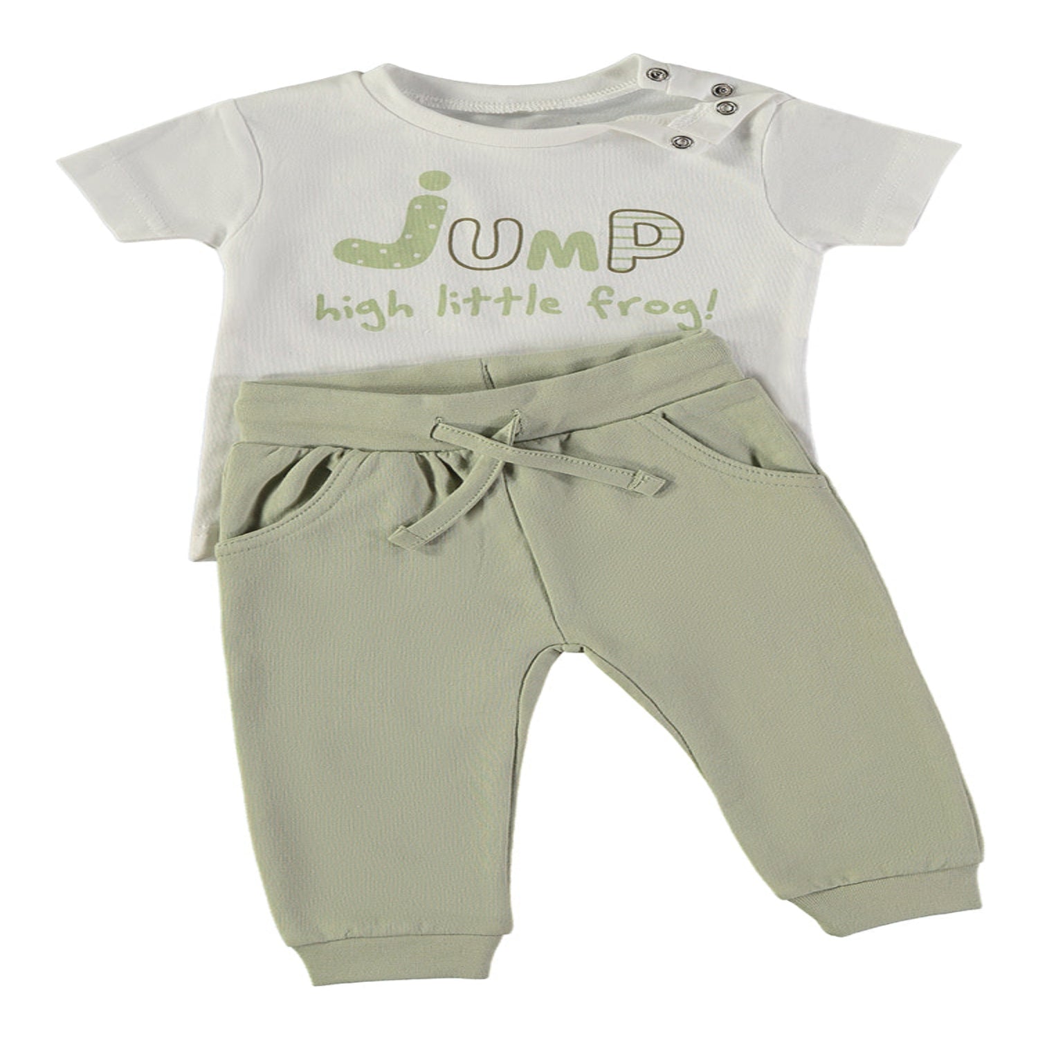 Wonderlife - Completo 2 Pezzi Maglietta + Pantaloni Lunghi Kaki