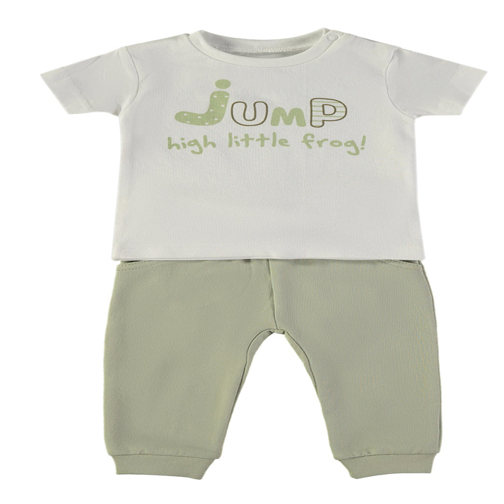Wonderlife - Completo 2 Pezzi Maglietta + Pantaloni Lunghi Kaki
