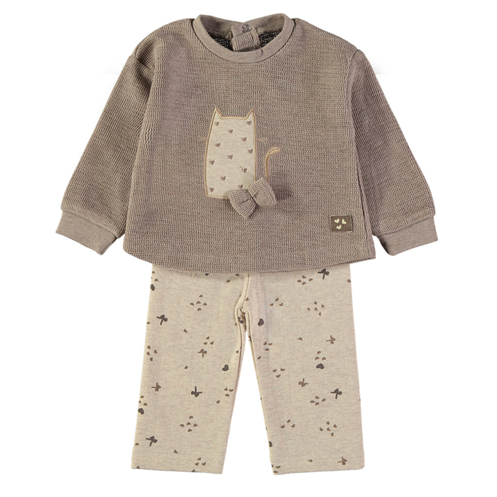 Wonderlife - Completo Due Pezzi Tortora E Panna Per Neonati e Bambini 261019-I