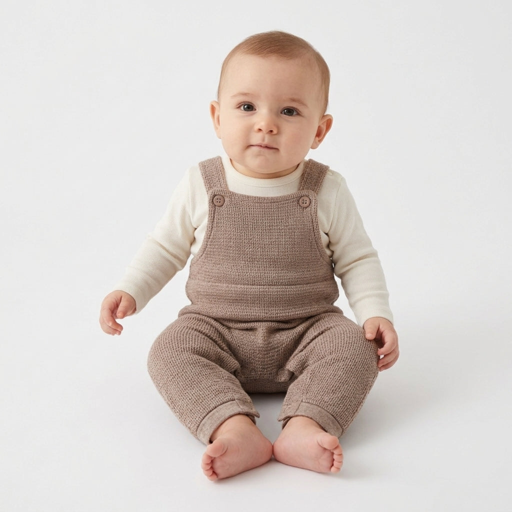 Wonderlife - Completo Salopette In Maglia Panna 260912-I