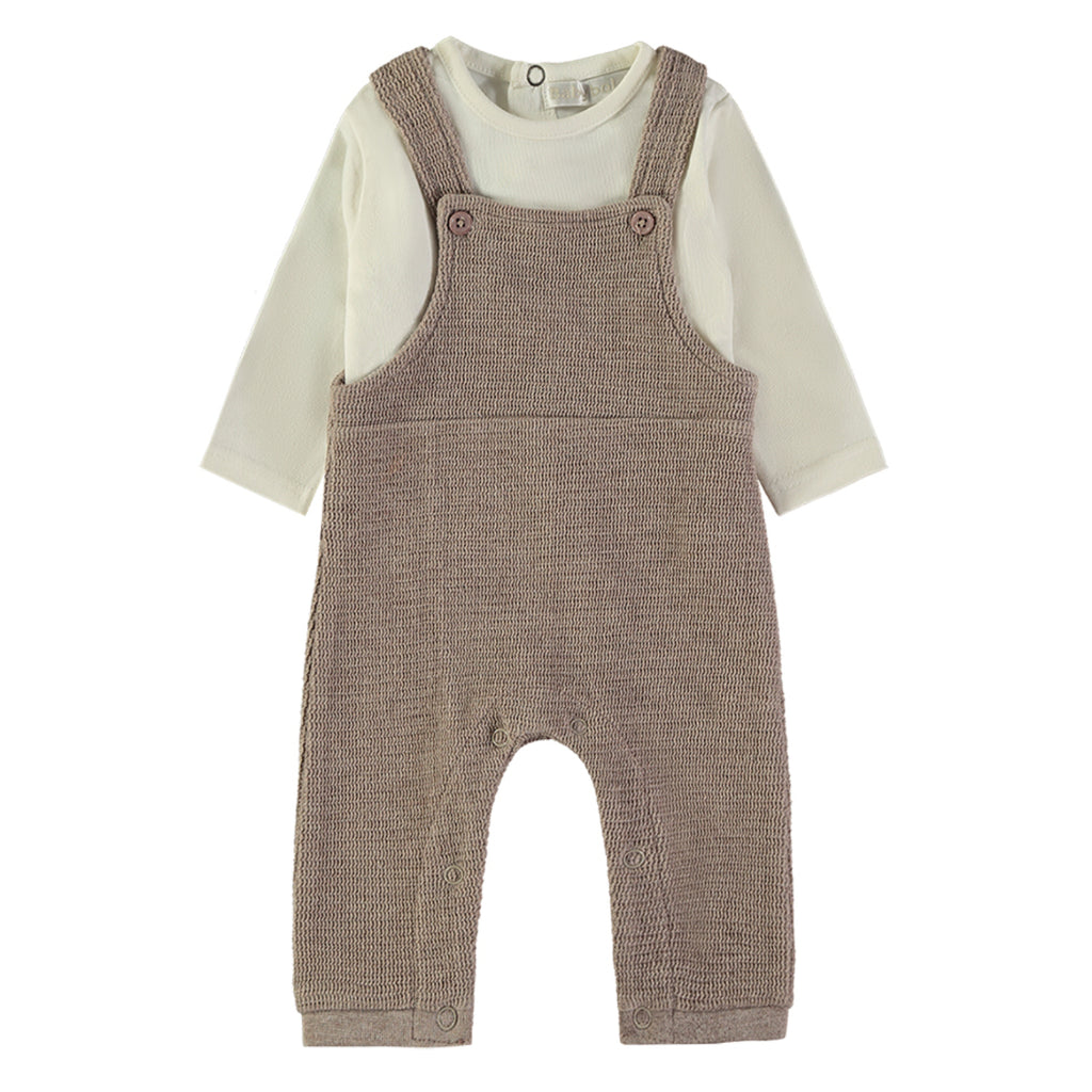 Wonderlife - Completo Salopette In Maglia Panna 260912-I