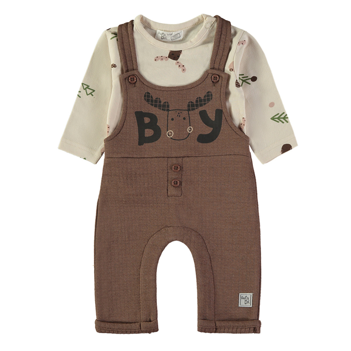 Wonderlife - Completo Salopette Marrone Per Neonati e Bambini 260842-I