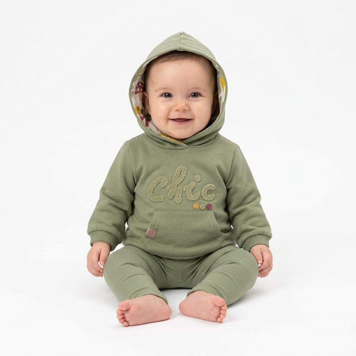 Wonderlife - Felpa Con Cappuccio Verde Per Neonati e Bambini 261045-I