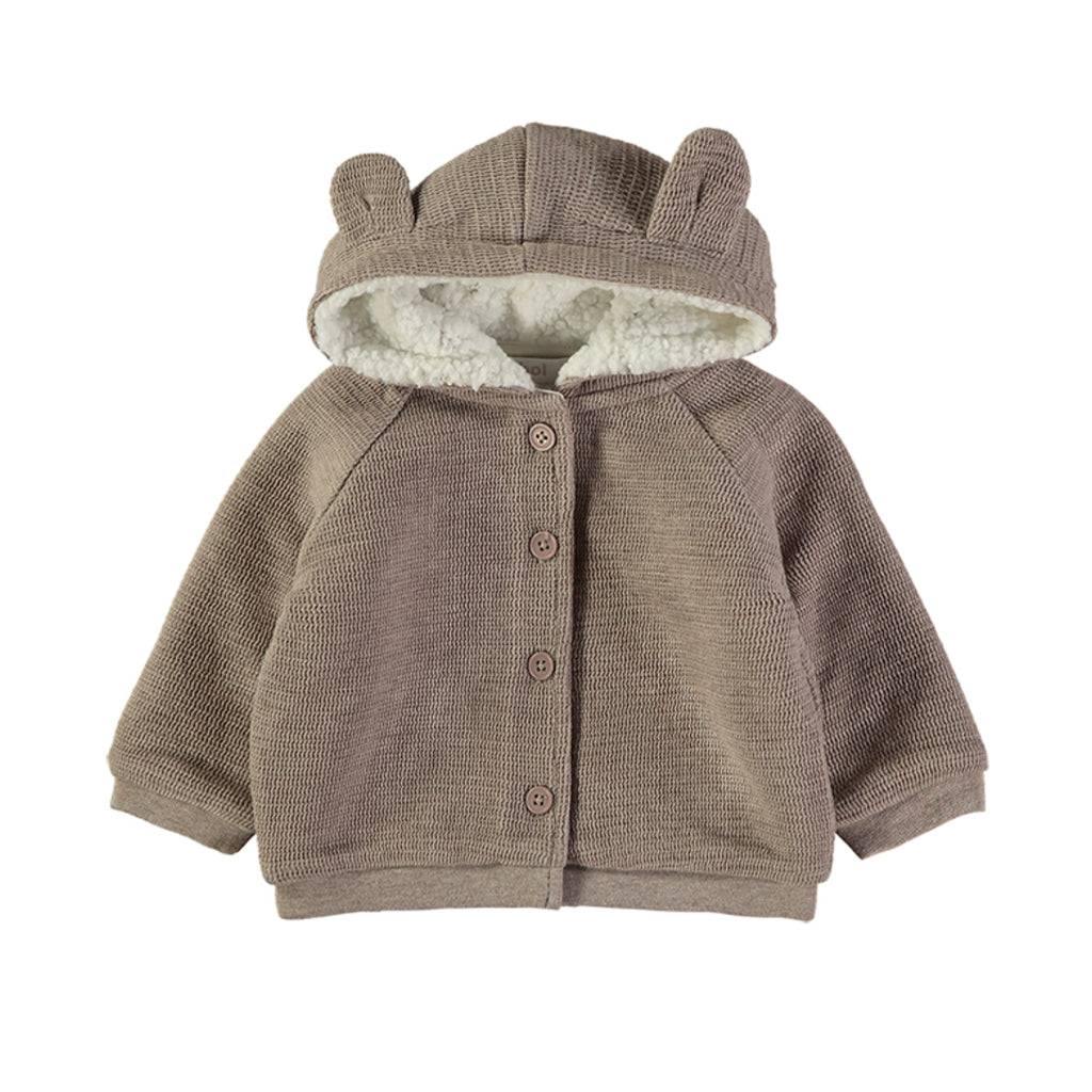 Wonderlife - Giacca In Maglia Tortora Con Cappuccio Per Neonati e Bambini 260931-I