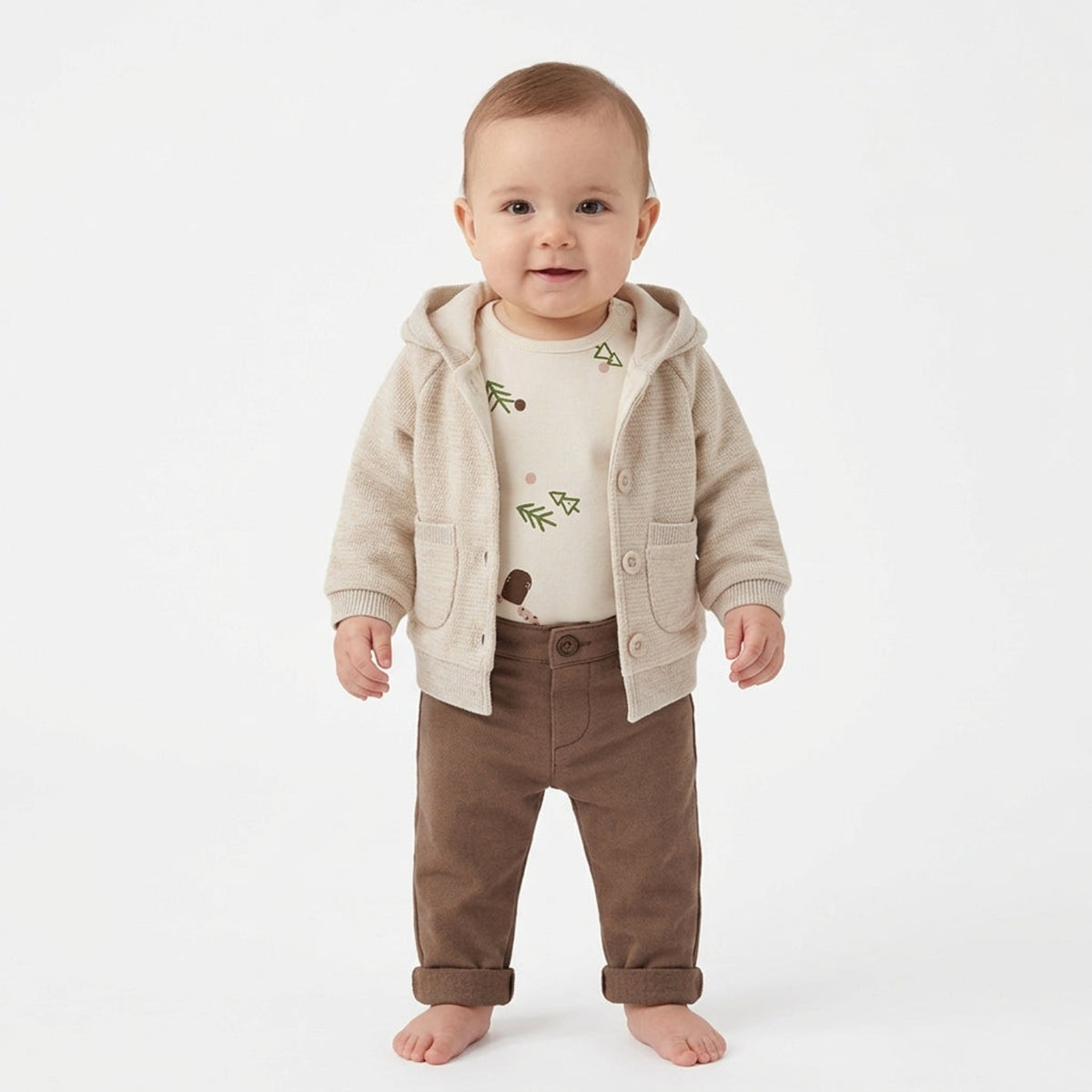Wonderlife - Completo 3 Pezzi Beige & Marrone Per Neonati e Bambini 260833-I