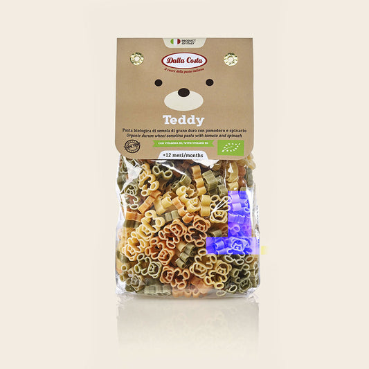 Dalla Costa - Teddy Pasta Tricolore Al Pomodoro e Spinaci: Confezione 200 gr