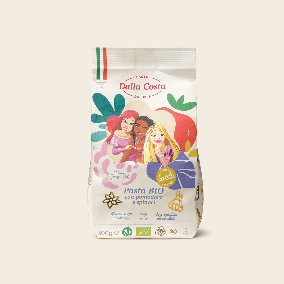 Dalla Costa - Pasta Bio Princess Con Pomodoro E Spinaci: Confezione 300 gr