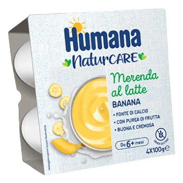 Humana - Merenda Latte Banana: Confezione 4X100 gr